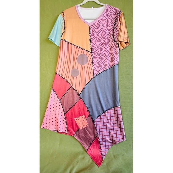 Dresses & Skirts - Nightmare Before Christmas Sally Patchwork Tunic Dress Asymmetrical Hem Large